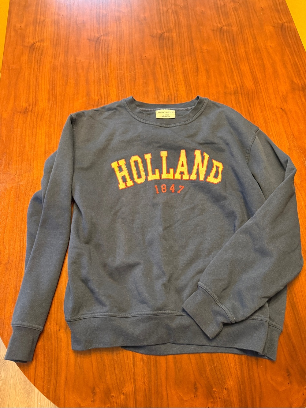 Holland 1847 Crewneck Sweatshirt - Navy with Yellow Lettering